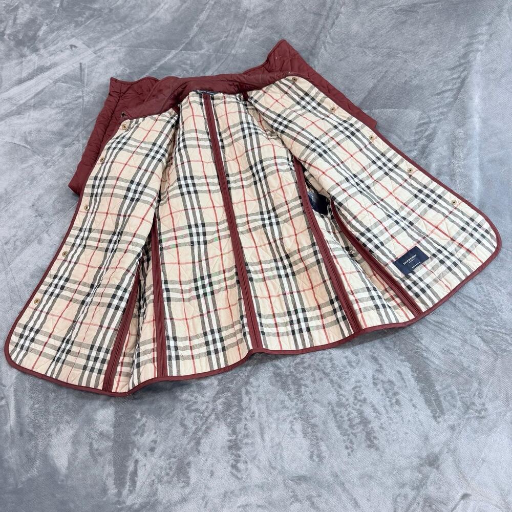 Burberry London quilted jacket diamond Nova check crimson made in England wmns M - Picture 3 of 16